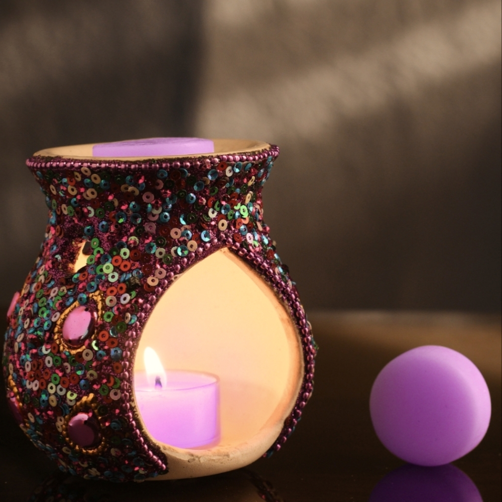 New Lavender Candle and Wax Holder Set
